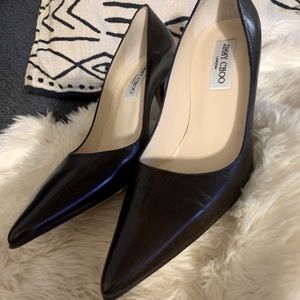 Jimmy Choo chocolate brown pointed toe stilettos